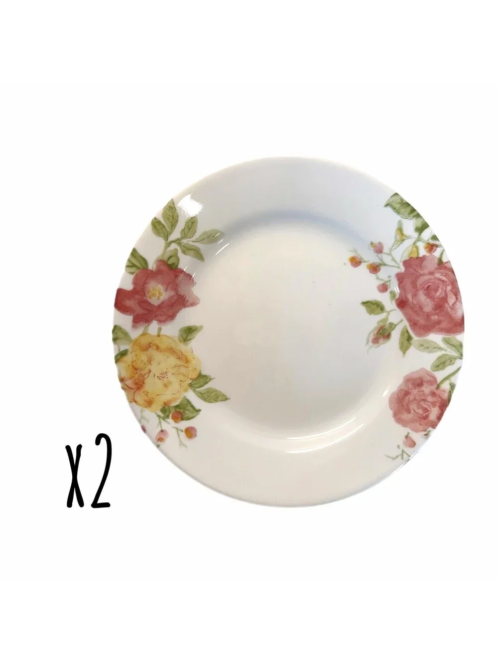 Set of 2 Vintage Corelle Emma Jane 8.5” Luncheon Plates